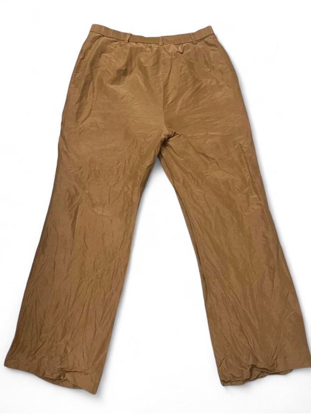 Doncaster Linen and Silk Pants Tan Straight-Leg High Waisted Women’s Size 4 - Picture 2 of 8